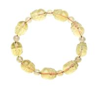 MAKDODRA Natural Gemstone Citrine Pixiu Feng Shui Bracelet | Wealth Money Manifestation Lucky Bracelet, Good Luck Prosperity Gift for Women Men