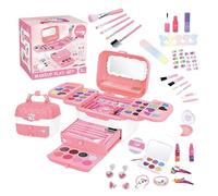 Make--16.4x14x17.5cm Makeup Set, Colorful Toy, Safe | Play Kit, Educational Doing Play Kit with Brushes Mirror Carry Bag, Gift for , Role Play Fun