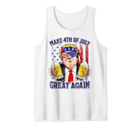 Make 4th of July Great Again Funny Trump Men Drinking Beer Tank Top
