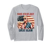 Make 4th Of July Great Again Patriotic Firework Donald Trump Long Sleeve T-Shirt