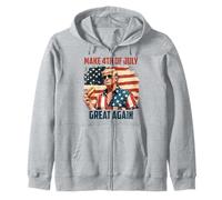 Make 4th Of July Great Again Patriotic Firework Donald Trump Zip Hoodie