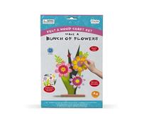 Make a Bunch of Flowers Felt Craft Kit by Fiesta Crafts - Fun Educational DIY Craft Kit - Sticky-Back Felt and Wood Craft Decoration - No Glue or Tools Needed - Craft Kit for Kids - Ages 5-9 Years
