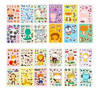 Make a Face Stickers, 24 Sheets Animal Face Stickers for Kids, DIY Creative Make Your Own Sticker Kit, Fun Arts and Crafts for Birthday Parties, Classroom Activities for Girls & Boys