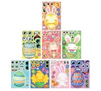 Make A Face Stickers - 8-Sheet Funny Party Favors - Craft Make Easter Bunny Face Stickers - for Children Boys Girls Classroom Home School Car Travel Crafts
