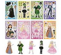 Make a Face Witch Stickers,16 Sheets Dress Me Up Movie Witch DIY Stickers for Kids Crafts, Make Your Own Stickers Mix and Match Sticker Sheets for Art Craft Birthday Party Decorations