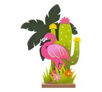 Make a Felt Craft Kit by Fiesta Crafts - Fun Educational DIY Craft Kit - Sticky-Back Felt and Wood Craft Decoration - No Glue or Tools Needed - Craft Kit for Kids - Ages 5-9 Years (Flamingo Scene)