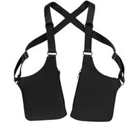 Make A Harness - Adjustable - Shoulder Pouch - | Double Shoulder PU Leather Pocket for Men, Phone, Passport, Outdoor Hiking, Business, Business, Black, Se référer au descriptif, Refer to description