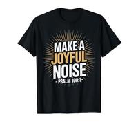 Make a Joyful Noise Psalm 100:1 Christian Bible Verse Value Graphic T-Shirt, Men, Black, M