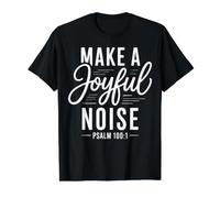 Make a Joyful Noise Psalm 100:1 Christian Bible Verse Value Graphic T-Shirt, Men, Black, M