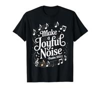 Make a Joyful Noise Psalm 100:1 Christian Bible Verse Value Graphic T-Shirt, Men, Black, XL