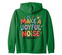 Make a Joyful Noise Psalm 100:1 Christian Bible Verse Zip Hoodie