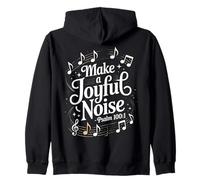 Make a Joyful Noise Psalm 100:1 Christian Bible Verse Zip Hoodie