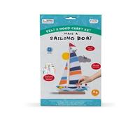 Make a Sailing Boat Felt Craft Kit by Fiesta Crafts - Fun Educational DIY Craft Kit - Sticky-Back Felt and Wood Craft Decoration - No Glue or Tools Needed - Craft Kit for Kids - Ages 5-9 Years