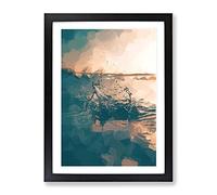 Make A Splash In Abstract Modern Framed Wall Art Print, Ready to Hang Picture for Living Room Bedroom Home Office Décor, Black A2 (64 x 46 cm)
