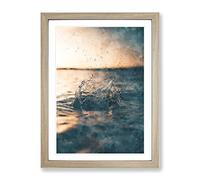 Make A Splash Painting Modern Framed Wall Art Print, Ready to Hang Picture for Living Room Bedroom Home Office Décor, Oak A4 (34 x 25 cm)