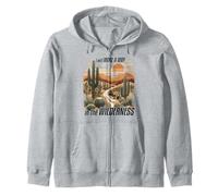 Make A Way Wilderness Saguaro Cactus Desert Quote Art Zip Hoodie