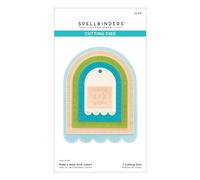 Spellbinders Make a Wish Arch Labels Etched Dies from The Monster Birthday Collection, Metal, ONE