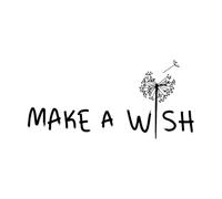 Make a Wish Dandelion Flower Romantic Inspirational Wall Decals PVC 28x58.8cm Do not Damage The Wall Surface Black