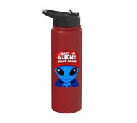 Make Aliens Great Again Funny Patriotic 4th of July Stainless Steel Insulated Water Bottle