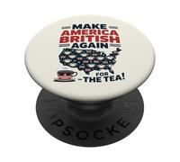 Make America British Again Funny Tea Lovers Map Art PopSockets Adhesive PopGrip