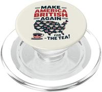 Make America British Again Funny Tea Lovers Map Art PopSockets PopGrip for MagSafe