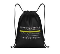 Make America Defiant Again Drawstring Backpack Versatile Drawstring Pe Bags Waterproof String Bag For School Holidays Trainer 39X46Cm