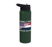 Make America First and Holland Second Vector Art Stainless Steel Insulated Water Bottle