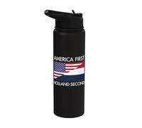 Make America First and Holland Second Vector Art Stainless Steel Insulated Water Bottle