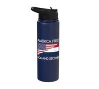 Make America First and Holland Second Vector Art Stainless Steel Insulated Water Bottle