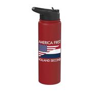 Make America First and Holland Second Vector Art Stainless Steel Insulated Water Bottle