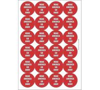 Make America Go Away Circular Matt Paper Stickers A4 Sheet of 24 (Each Sticker is 45mm Diameter)