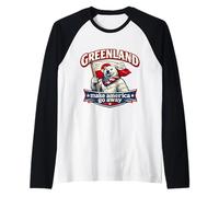 Make America Go Away Greenland Polar Bear Greenland Flag Raglan Baseball Tee