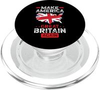 Make America Great Britain Again Funny USA Map British Flag PopSockets PopGrip for MagSafe