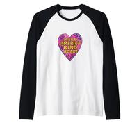 Make America Kind Again Heart Retro USA Love Design Raglan Baseball Tee