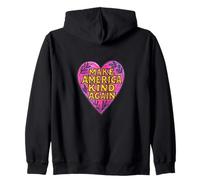 Make America Kind Again Heart Retro USA Love Design Zip Hoodie