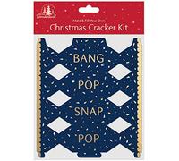 Make And Fill Your Own Mini Christmas Crackers Festive Seasonal Party Craft Kit (Blue - Bang Pop Snap)