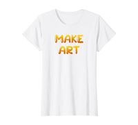 Make Art Be Calm Peaceful Therapy with Arts Artist Art Lover Value Graphic T-Shirt, Women, White, L