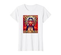 Make Art Not War Boho Tribal Festival Activist Design Value Graphic T-Shirt, Women, White, M