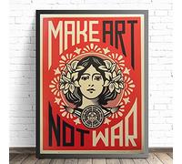 Make Art Not War Pop Metal Poster Bar Pub Garage Diner Cafe Home Wall Decor Home Decor Art Poster Retro Vintage Tin Sign Wall Art 6x8 Inch