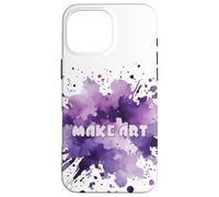 Make Art Purple Splash of Watercolor Paint Case for iPhone 16 Pro Max