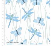 Make + Believe Fabrics 110cm Wide 100% Cotton British Waterways Sarah Payne Organic Digital Prints Premium Cotton Fabric (Dragonfly, Half Metre)