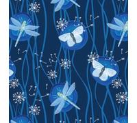 Make + Believe Fabrics 110cm Wide 100% Cotton British Waterways Sarah Payne Organic Digital Prints Premium Cotton Fabric (Dancing Insects, 1 Metre Pre-Cut)