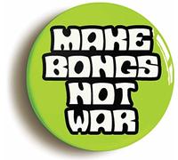 MAKE BONGS NOT WAR FUNNY CANNA ADGE BUTTON PIN (1inch/25mm diameter) 1960s