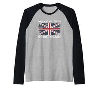 Make Britain Great Again Conservative British Flag Raglan Baseball Tee