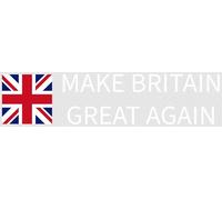 Make Britain Great Again, Union Jack Flag Patriotic Car Winscreen Window Bumper Sticker (Window Sticker - designed to apply inside window and read from outside.)