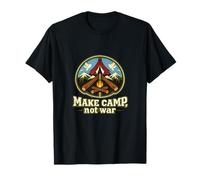 Make Camp Not War Camping Mountain Badge T-Shirt