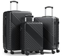 MAKE CHANGES Luggage, ABS Hardside Suitcase with Spinner Wheels, Lightweight Luggage with TSA Security Lock, Expandable Travel Suitcase for Flights, Business Trips & Weekend Vacations, Black, 20