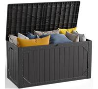 MAKE CHANGES Outdoor Storage Box 370 Liter Waterproof Resin Storage Box Patio Cushion Storage Box Outdoor Lockable Container for Garden Tools