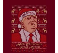 Make Christmas Great Again Donald Trump Christmas Jumper - Burgundy - S