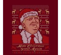 Make Christmas Great Again Donald Trump Women's Christmas T-Shirt - Burgundy - S - Burgundy